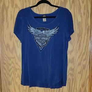 Harley-Davidson Women's Blue Winged Tee